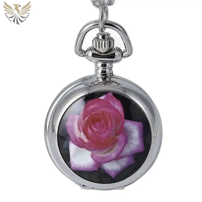 Collier Montre Rose Lady Acier Inoxydable Elegance