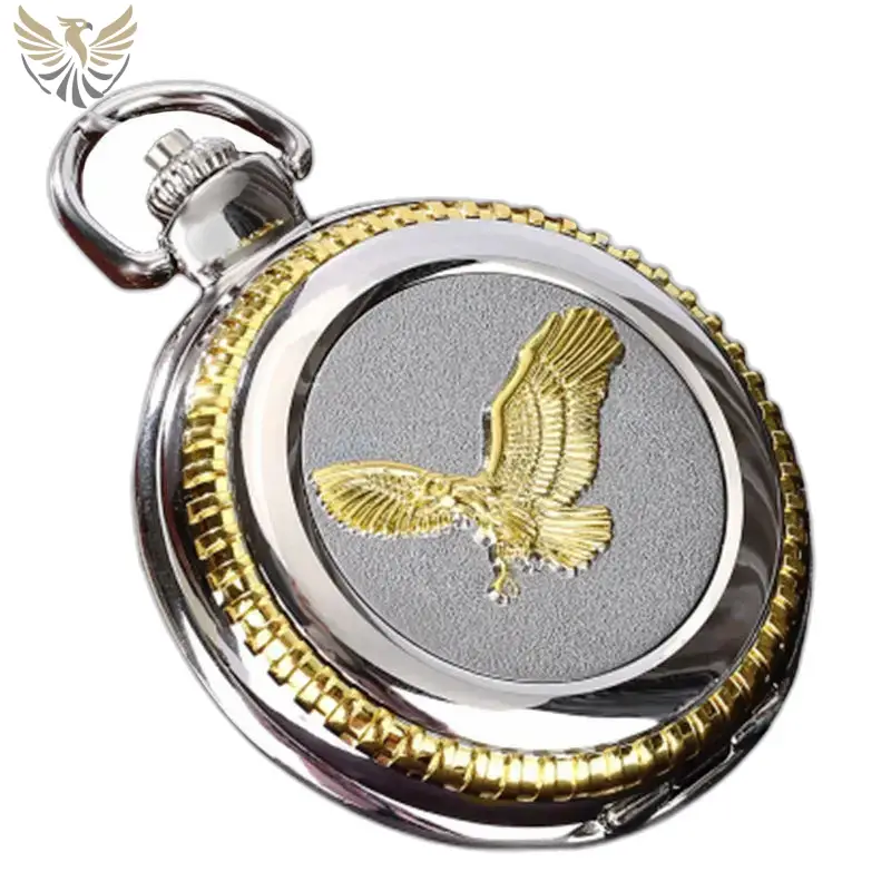 Montre à Gousset Aigle Or et Argent Luxe