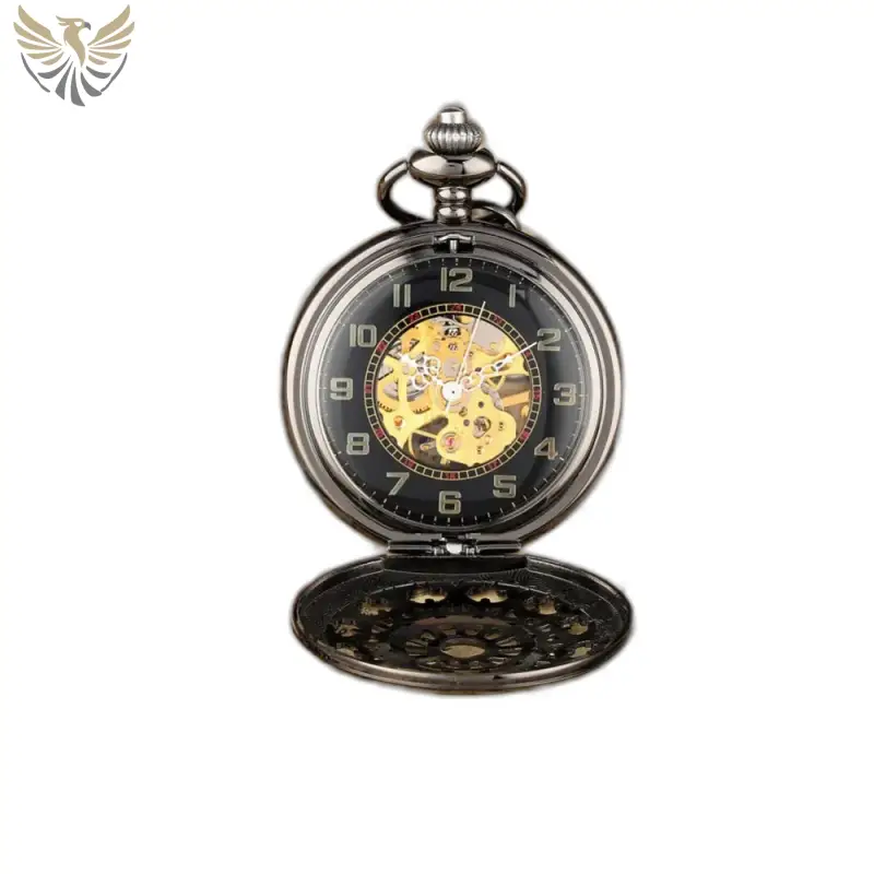 Montre à Gousset Antique Noire Mécanique Steampunk Luxe