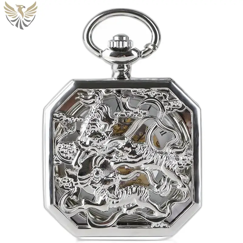 Montre à Gousset Argent Octogonale Mécanique Luxe