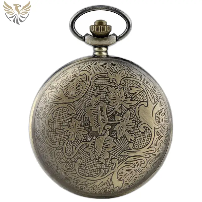 Montre à Gousset Collier Bronze Flowers Vintage