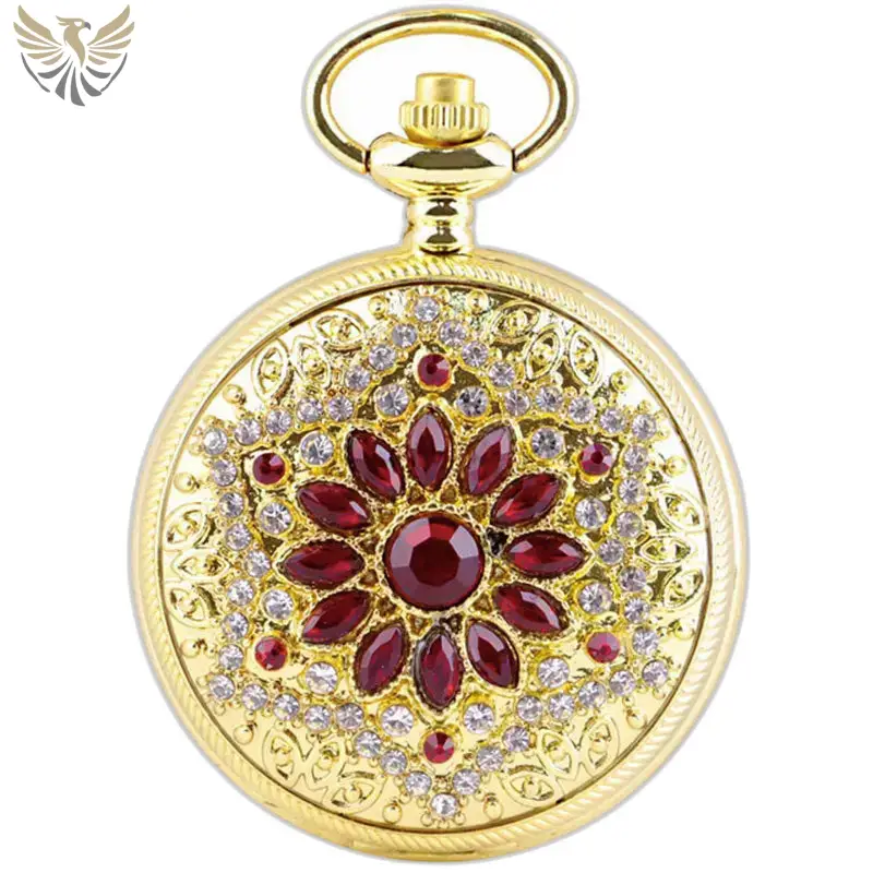 Montre à Gousset Collier Or Pierres Rubis Luxe