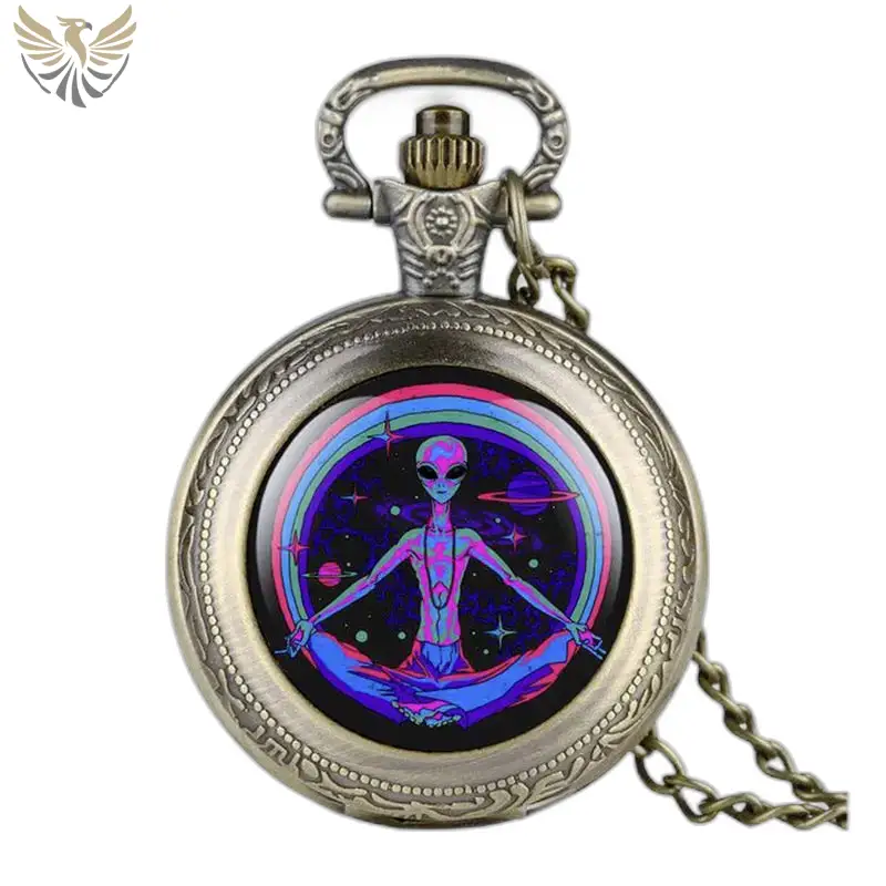 Montre à Gousset Collier Psychedelic Alien