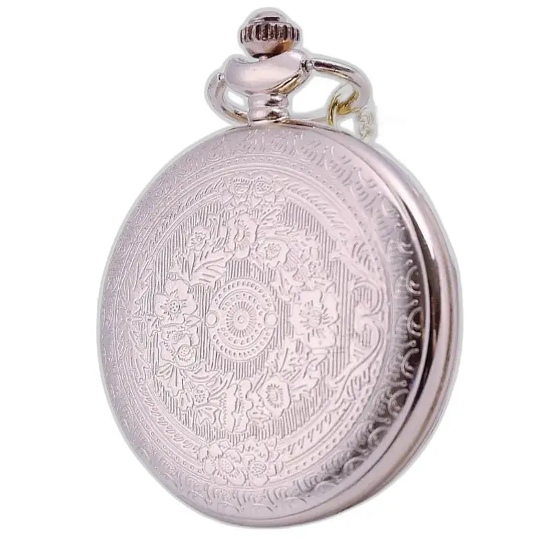 Montre à Gousset Collier Quartz Japonais Fleur Relief