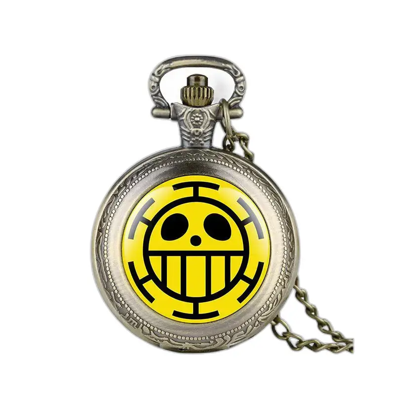 Montre à Gousset Collier Quartz One Piece Fantaisie - Noir