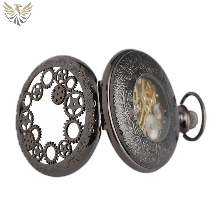 Montre à Gousset Dark Machine Illusion avec mécanisme visible et design élégant