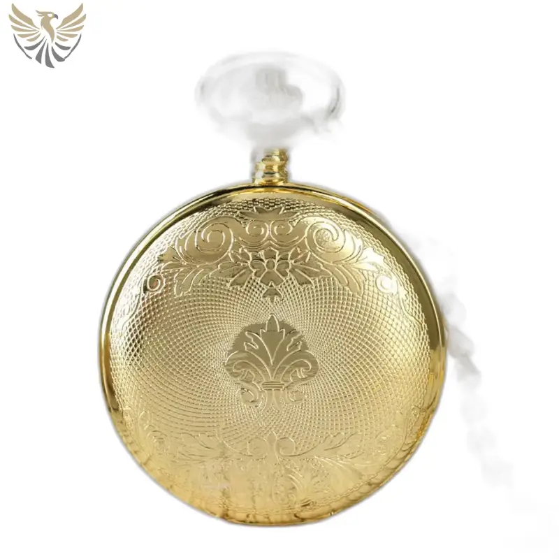 Montre à gousset Luxe Squelettique Or avec chiffres romains et finition ornée en or