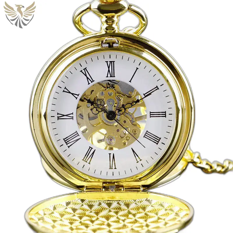 Montre à Gousset Mécanique Double Chasseur Homme en or tonique, élégante et raffinée