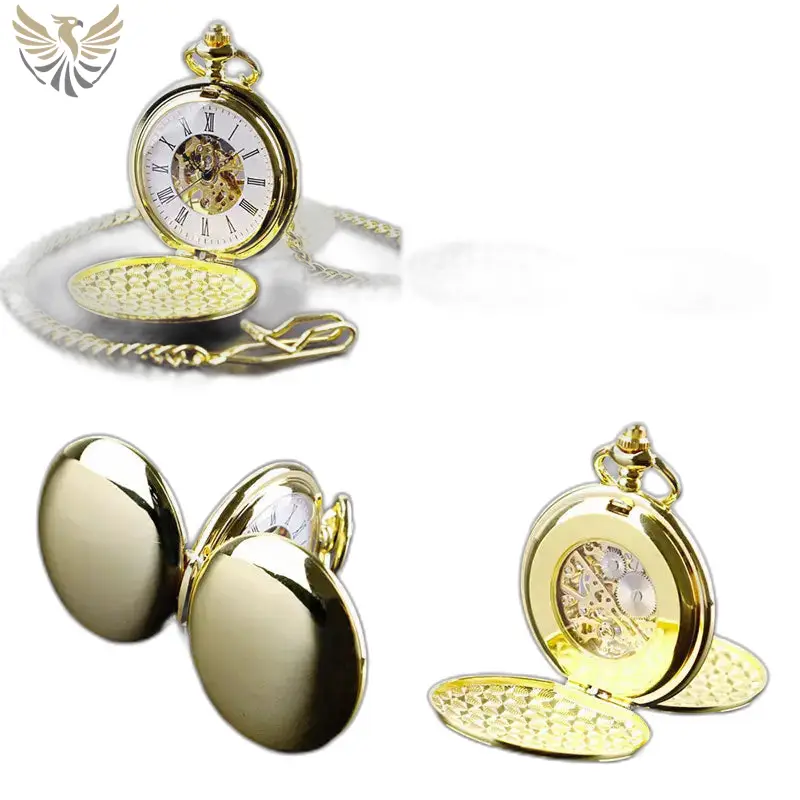 Montre à gousset mécanique double Chasseur Homme en or, élégante et raffinée