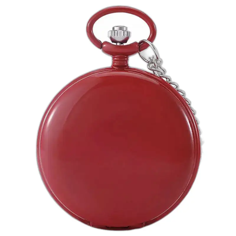 Montre à gousset Quartz Chasseur Colorful avec une chaîne rouge élégante