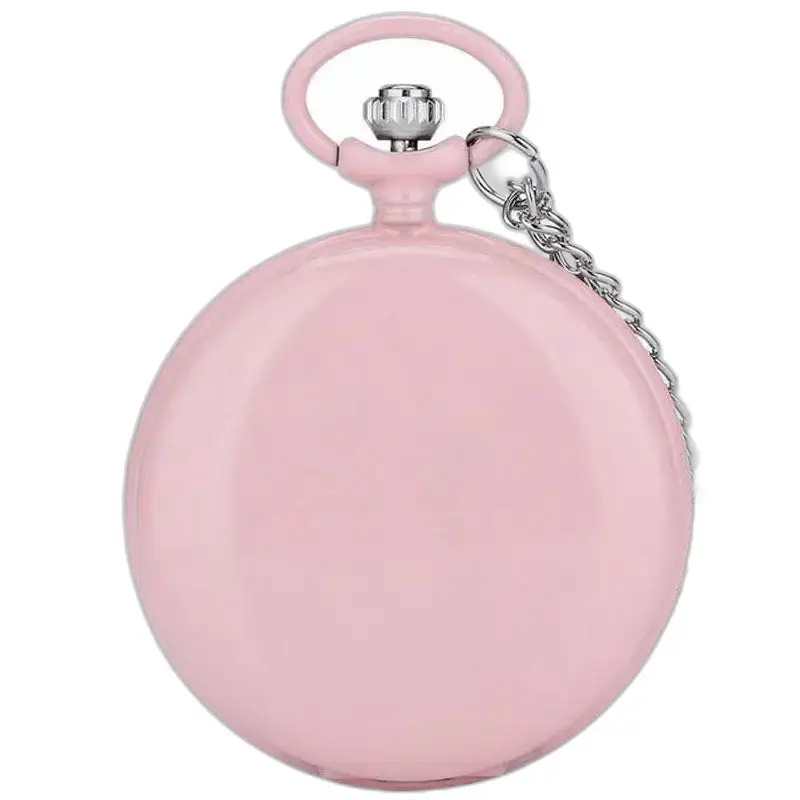 Montre à gousset Quartz Chasseur Colorful avec chaîne, couleur rose élégante