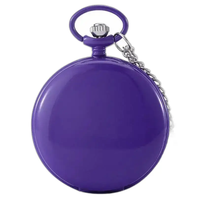 Montre à gousset Quartz Chasseur Colorful avec chaîne et couleur violette élégante