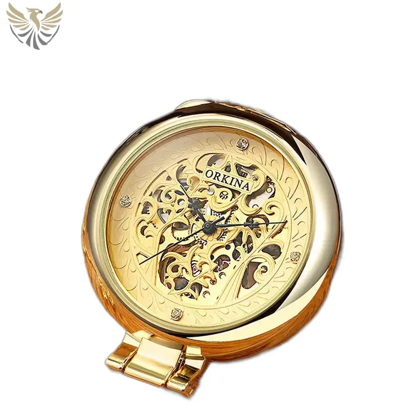 Montre à Gousset Squelette Mécanique Luxe Or en or, poche antique squelette élégante
