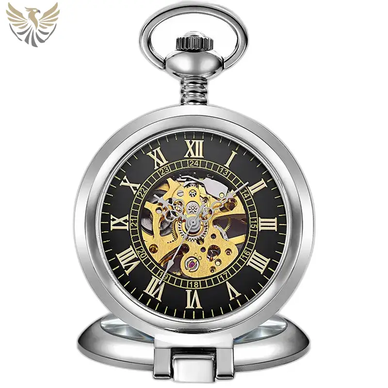 Montre à Gousset Squelette Mécanique Luxe Or, poche antique squelette en argent