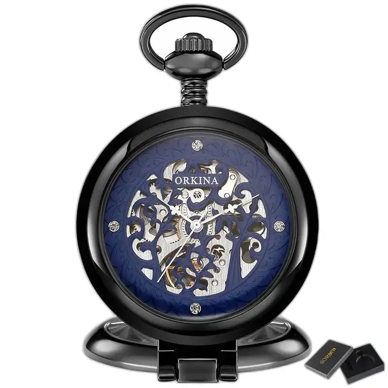 Montre à Gousset Squelette Mécanique Luxe Or, poche antique squelette élégante