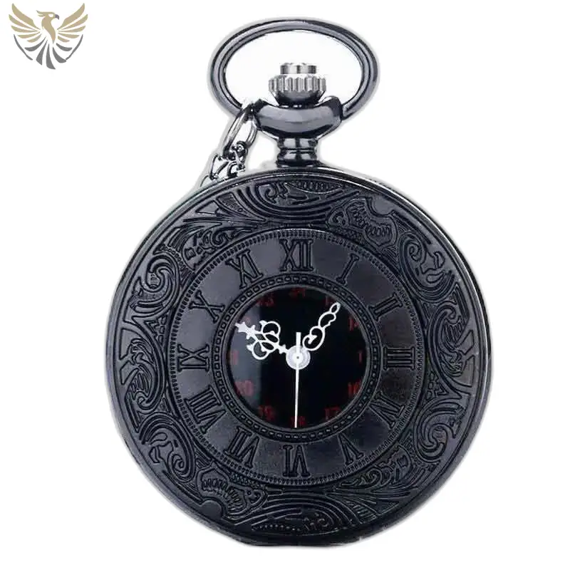 Montre à Poche à Gousset Steampunk Cobalt avec chiffres romains en noir