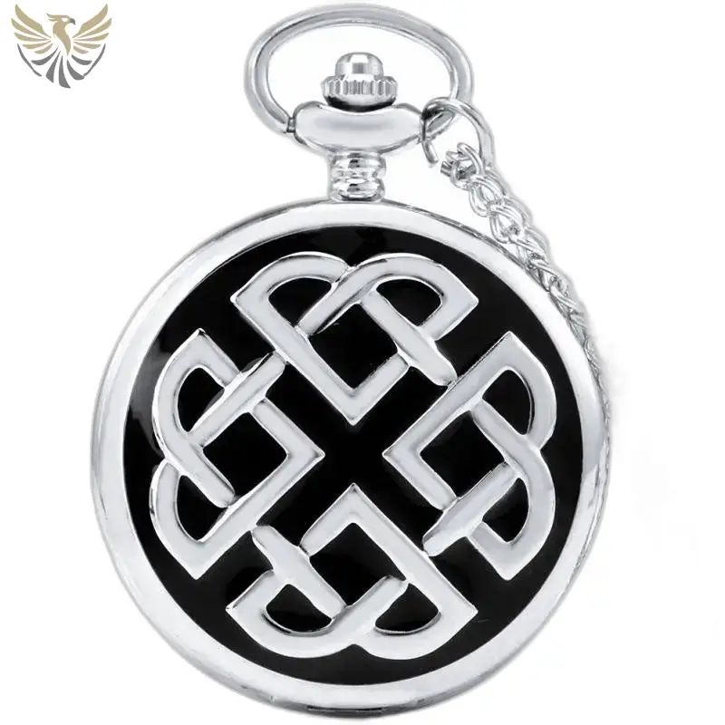 Montre Collier Celtic Rope Classique Argent avec design de nœud celtique en argent