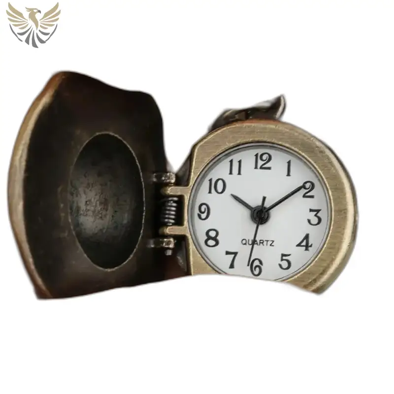 Montre Collier Original Chapeau Bronze avec couverture articulée en bronze