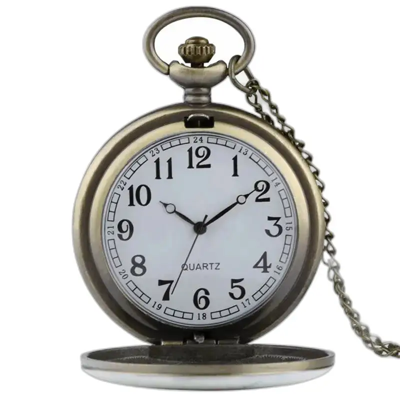 Montre Collier Plumes Vintage en Bronze avec chaîne et design antique