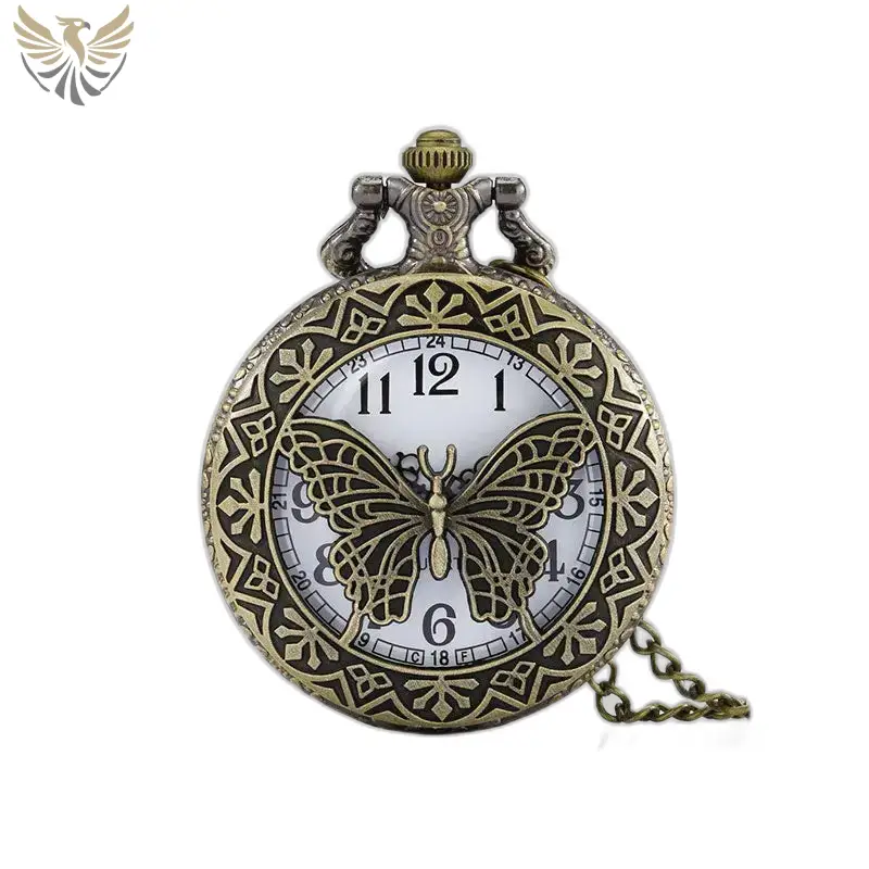 Montre Collier Quartz Papillon Vintage Femme avec motif papillon élégant