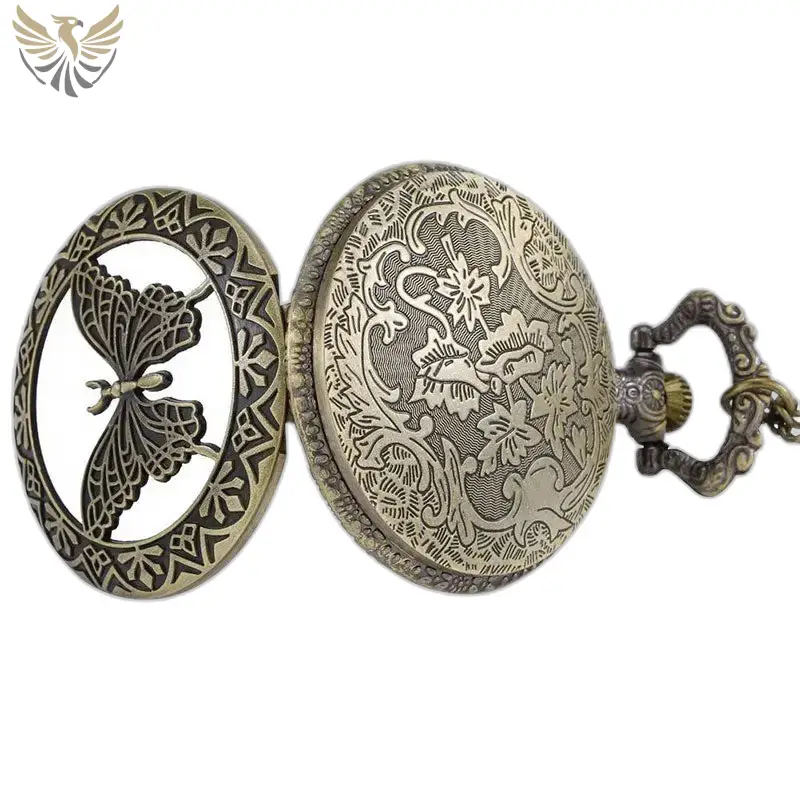 Montre Collier Quartz Papillon Vintage Femme avec un design de papillon orné
