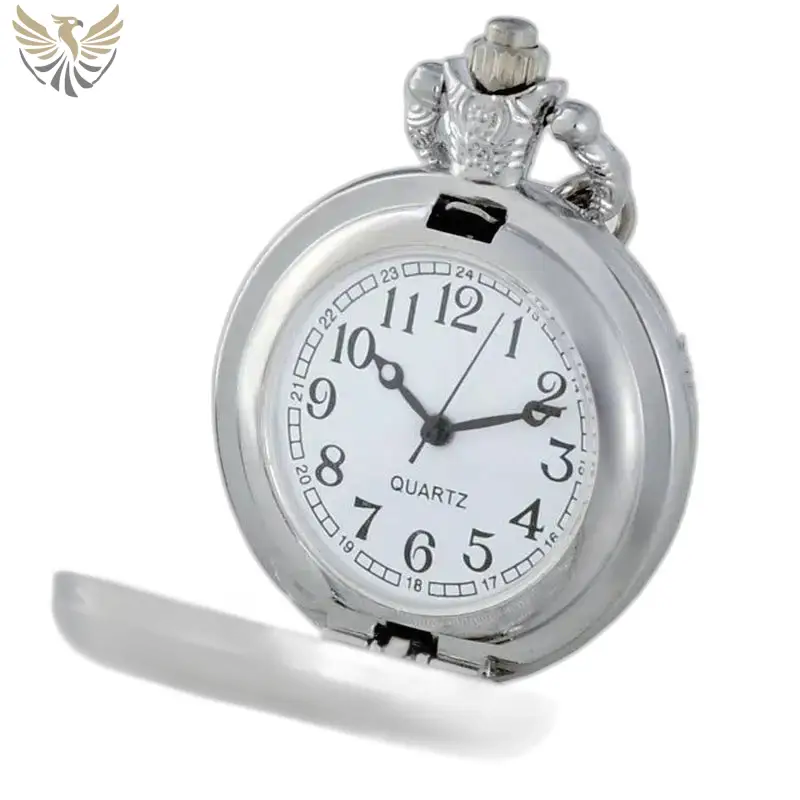 Montre collier Reine des Abeilles Vintage avec montre poche en argent à cadran ouvert