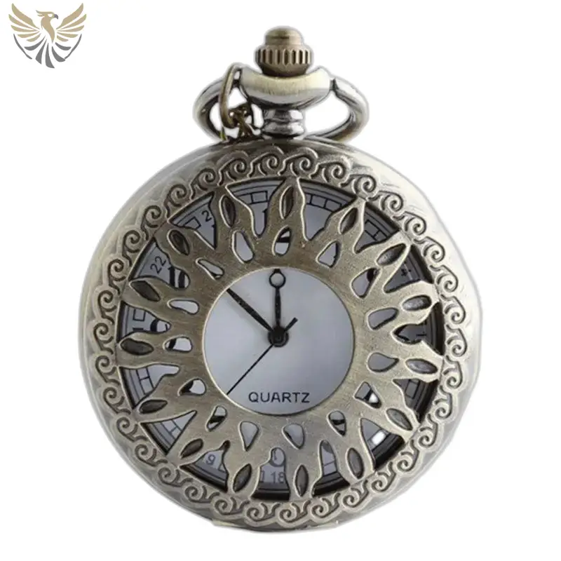 Montre Collier Vintage Roi Soleil Automatique en argent ornée de détails raffinés