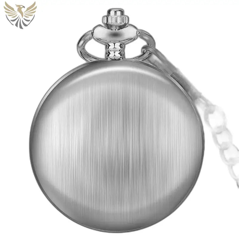 Montre de Poche Mécanique Lisse à Chiffres Romains avec chaîne en argent