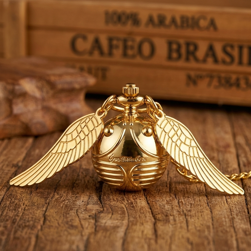 Elegancki złoty naszyjnik Snitch Watch dla kobiet