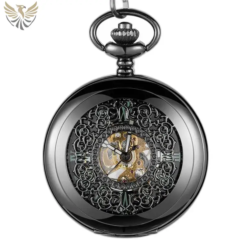 Montre à Gousset Lumineuse Spider Ruins avec un élégant cadran noir orné