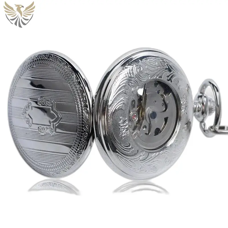 Montre à gousset Luxe Homme Mécanique Argent avec mouvement mécanique et détails raffinés