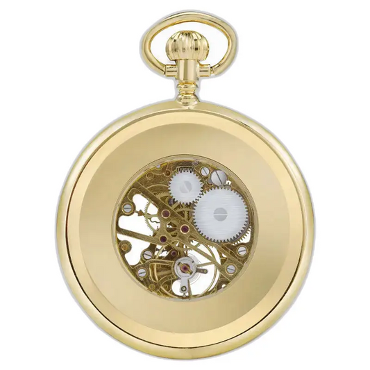 Montre à gousset mécanique moderne en or avec mécanisme de remontage manuel