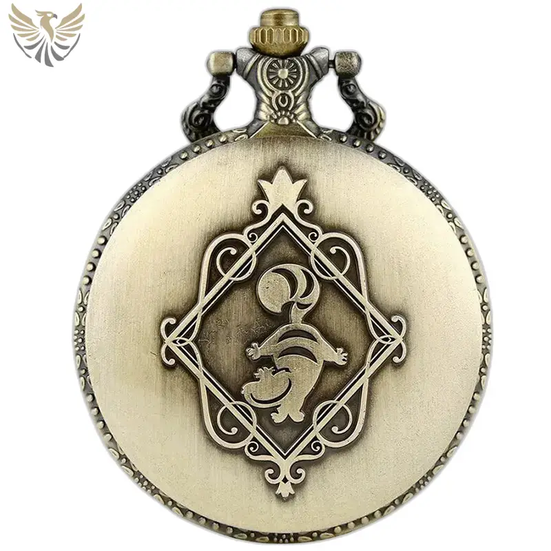 Montre collier Alice vintage avec design de chat du Cheshire élégant