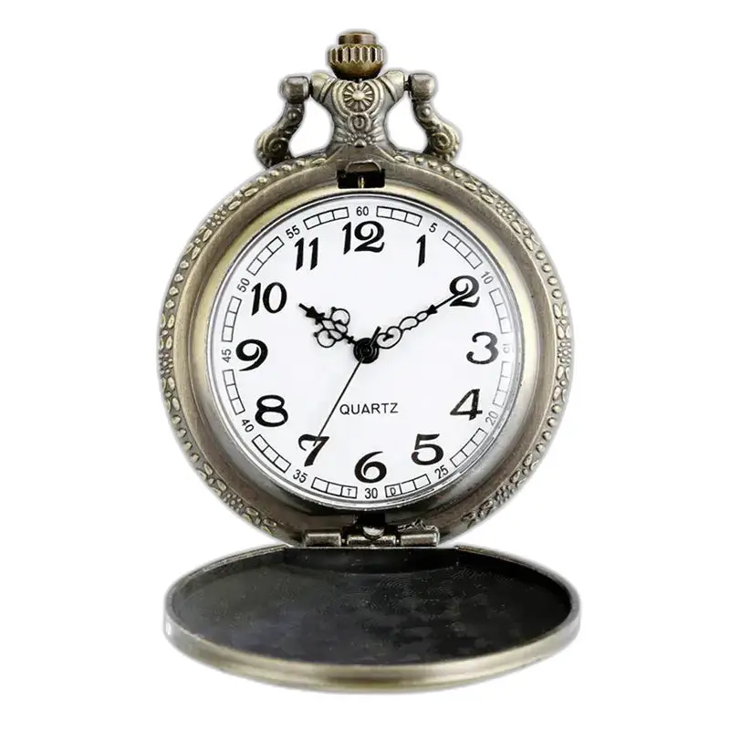 Montre Collier Forest Charm Vintage Bronze avec montre à gousset à style vintage