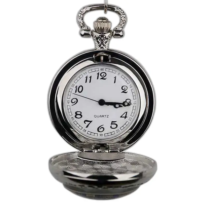 Montre Collier Papillon Ambre et Turquoise avec montre à gousset en argent ouverte