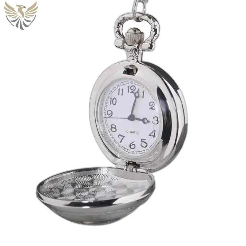 Montre Collier Papillon Ambre et Turquoise avec un cadran en argent ouvert