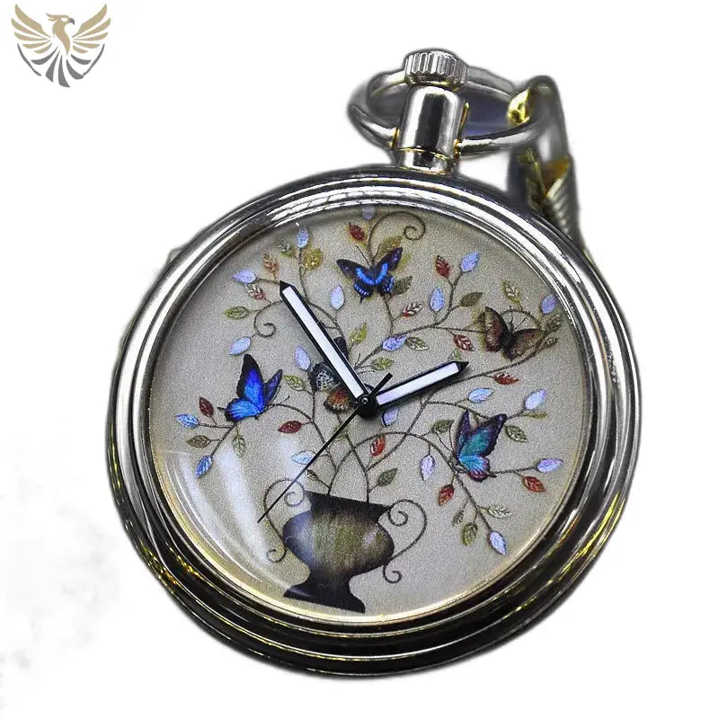 Montre de Poche Enchanting Butterfly Vintage Or avec motif de papillon enchanteur